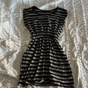 Black and Gray Striped Dress